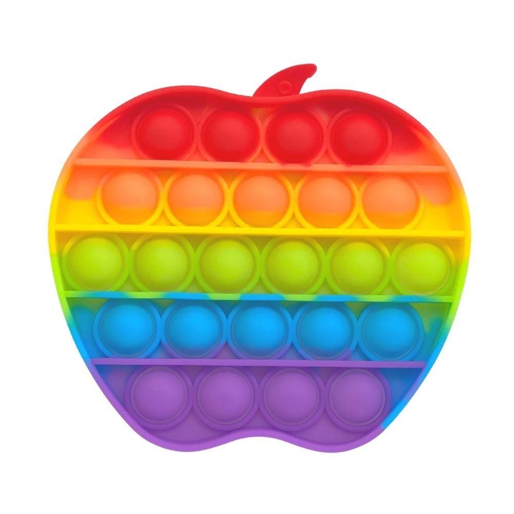 Rainbow Apple Shaped Push Pop Bubble Toy